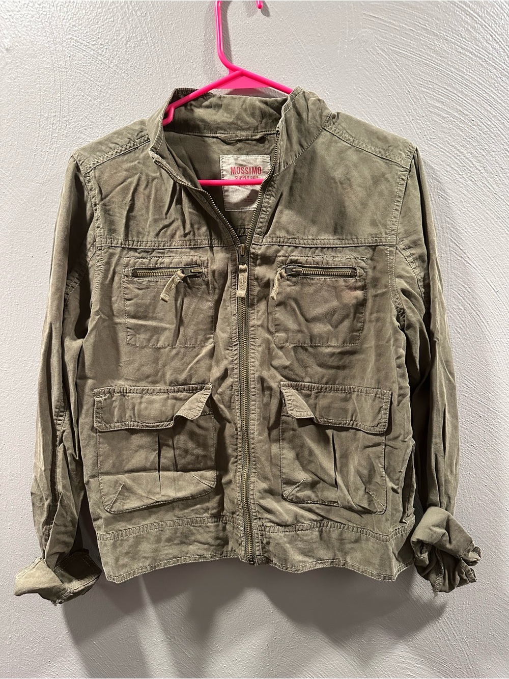 Mossimo Supply Co. Army Green Field Jacket with Multiple Pockets